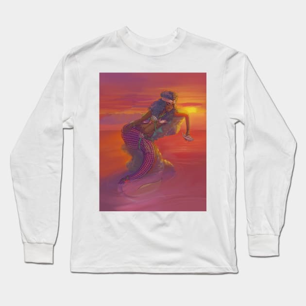 Mermaid Long Sleeve T-Shirt by RFillustrations